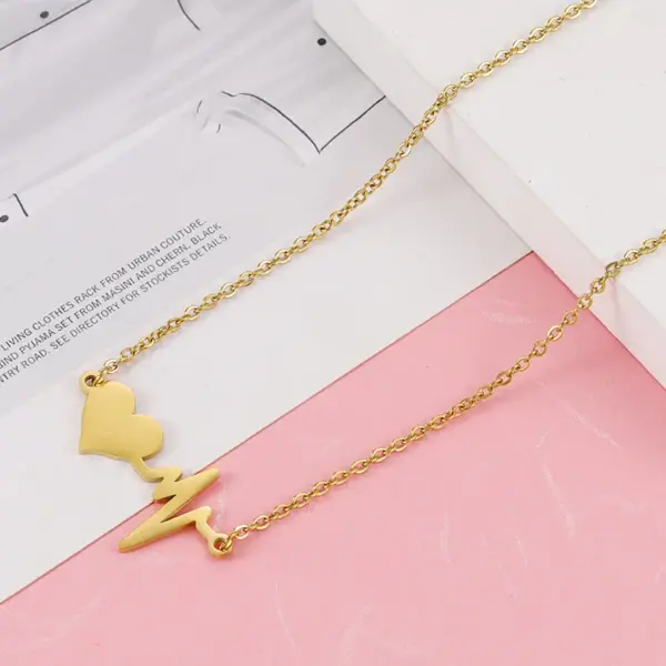 Wholesale PVD Coated 18K Gold Rose Gold Real Gold Plated Customization Laser Engraving Solid Color Stainless Steel Simple Style Waterproof Non Tarnish Stainless Steel Lobster Trigger Clasp Closure Pendant Necklace