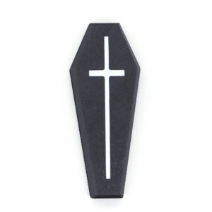 Refrigerator magnet coffin-white cross