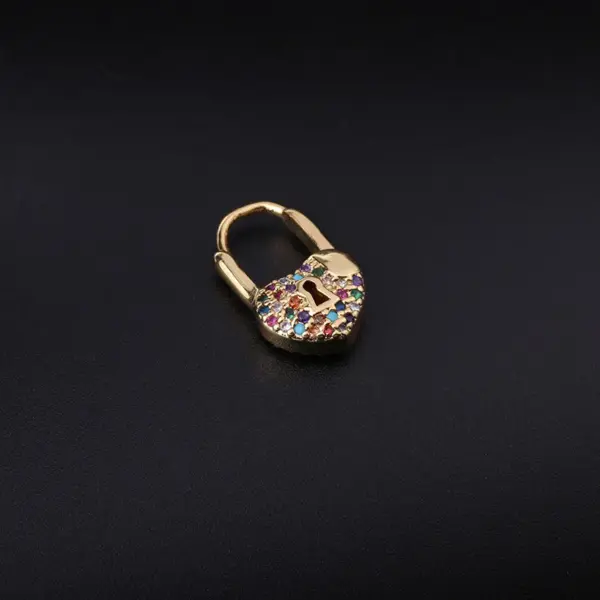 Ear Cartilage Rings & Studs Fashion Heart Copper Plating Artificial Gemstones