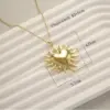 Wholesale 201 Stainless Steel 304 Stainless Steel Ferroalloy Moon Heart Shape Flower Electroplating Ion Plating (IP) Real Gold Plated Retro IG Style Waterproof Non Tarnish Gold Pendant Necklace