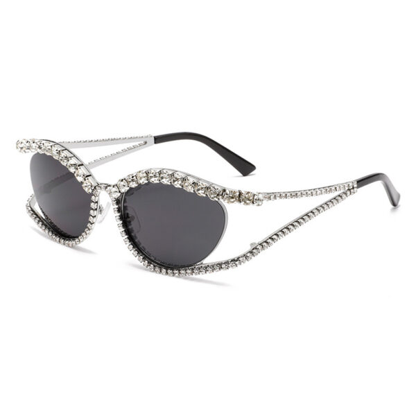 Wholesale 2025 New Diamond-Encrusted Cut Out Y2K Cat-Eye Sunglasses European and American Ins Sunglasses Fashionable Stylish Women's Sunglasses Trend