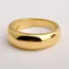 Wholesale PVD Coated Real Gold Plated 18K Gold Solid Color Stainless Steel Simple Style Waterproof Non Tarnish Rings