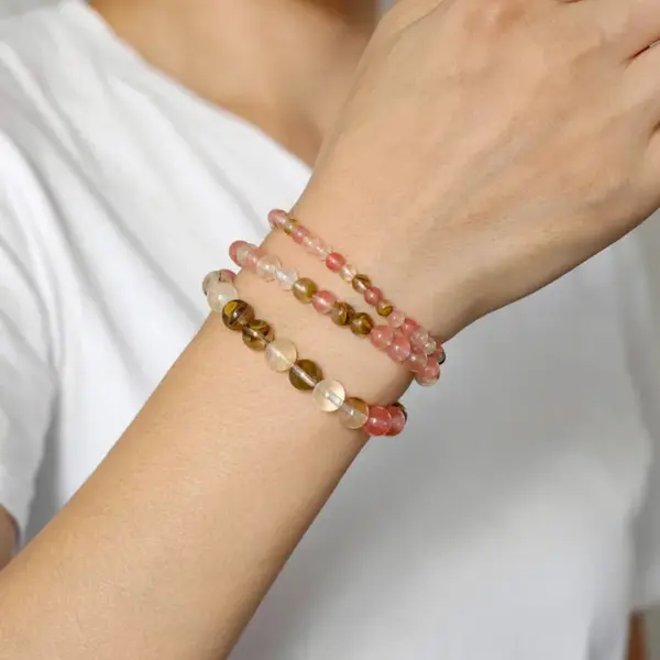 Wholesale 4mm/6mm/8mm Three-piece Bracelet Stone Beads Elastic Rope Bracelet Simple Label Combination Men And Women Bracelet