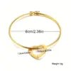 304 Stainless Steel Stainless Steel Heart Shape PVD Coated 18K Real Gold Plated Simple Style Commute Plating Bangle
