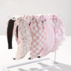 Wholesale Wide headband hair clip pink headband fabric