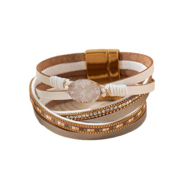 Wholesale Diamond studded magnetic buckle bracelet