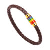 Wholesale Rainbow Element Braided Leather Bracelet