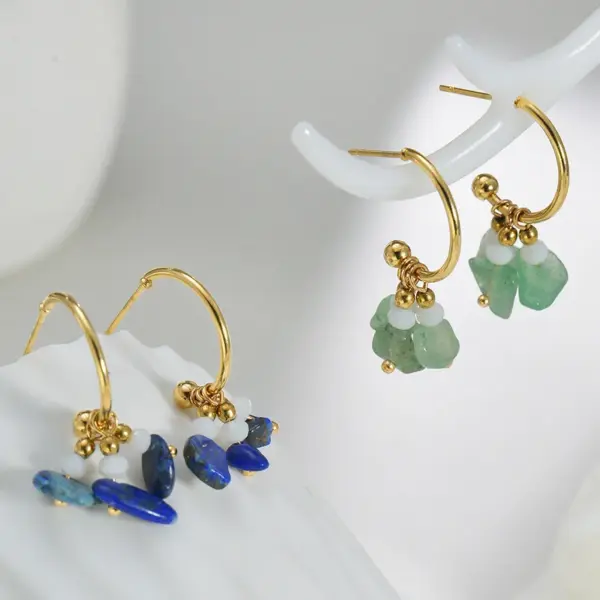 Wholesale Fashion Geometric Plating 304 Stainless Steel 14K Gold Plated Stainless Steel Earrings