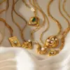 Wholesale Jewelry Simple Style Heart Shape 304 Stainless Steel Artificial Pearls Pendant Necklace Paperclip Chain Ball Chain