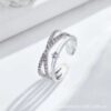 oly-3b0dd78a39804001871fbe4dd9506ff6 Wholesale Personalized niche female adjustable open fashion cross double layer zircon ring female Korean fashion index finger ring