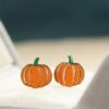 Wholesale Cross-border Hot New Orange Pumpkin Halloween Ear Needle Simple Niche Halloween Oil Drop Earrings Earrings Fun