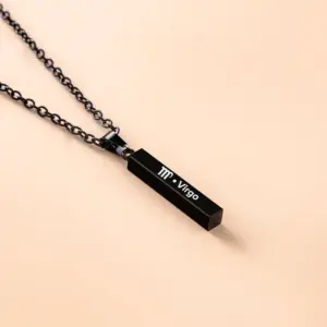 Wholesale 12 Constellation Stainless Steel Ing Pillar Necklace