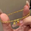 oly-3b12069c0f1817976fa1f29897eb4c8f Wholesale Ser Shiny Gold Small Lily-of-the-valley Flower Bracelet Women's Niche Design Light Luxury High-grade Distinctive Didi Ball Beaded Jewelry