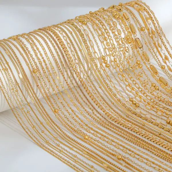 Elegant Simple Titanium Steel Basic Box Chain Jewelry Stainless Steel Plated 18K Blade Chain Necklace For Women Casual Love Pattern