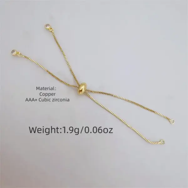 Wholesale 18K Gold Plated Copper Electroplated Zircon Bee Simple Style Handmade Chain Bracelets For Women's