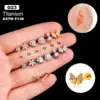 Wholesale 1 Piece Ear Cartilage Rings & Studs Basic Classic Style Flower Bow Knot Titanium Plating Inlay Zircon Lip Rings Ear Cartilage Rings & Studs