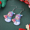 Wholesale Christmas Funny Gingerbread Man Scarf Snowman Pendant Earrings