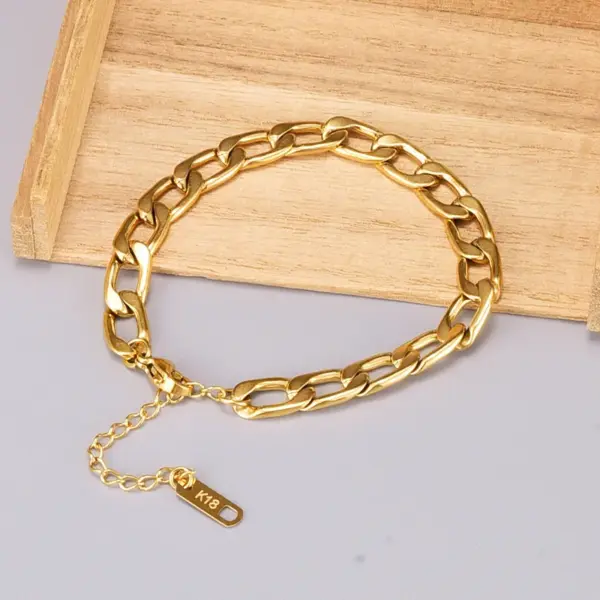 PVD Coated Real Gold Plated 18K Gold Ft 304 Stainless Steel Titanium Steel Waterproof Non Tarnish 304 Stainless Steel Titanium Steel Bracelets