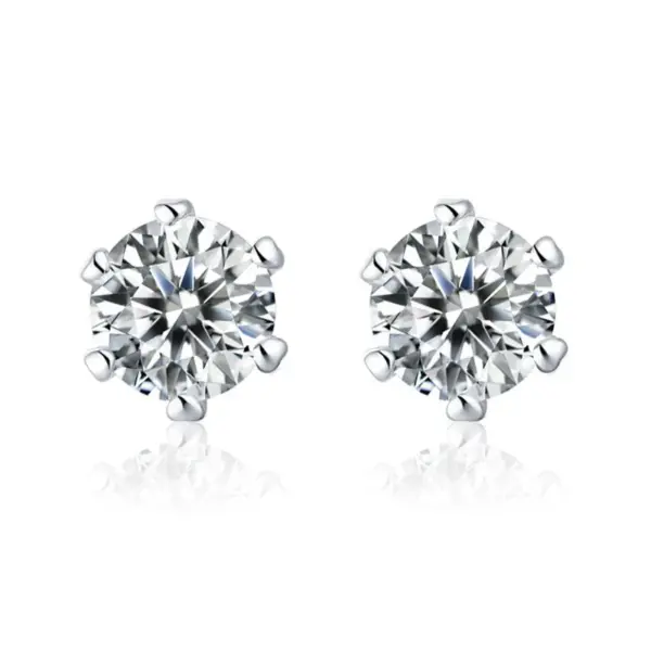 Fashion Geometric Heart Shape Copper Rhinestones Ear Studs 1 Pair