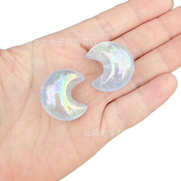 Wholesale Tiny glow-in-the-dark crescent moon beads with holes