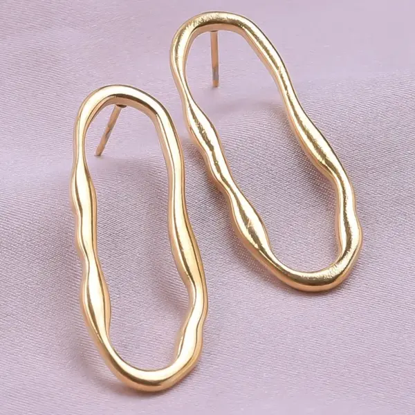 Wholesale PVD Coated Real Gold Plated Round 304 Stainless Steel Simple Style Waterproof Non Tarnish Ear Studs