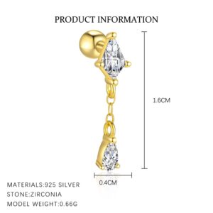 E4647-gold color/single / 925 silver