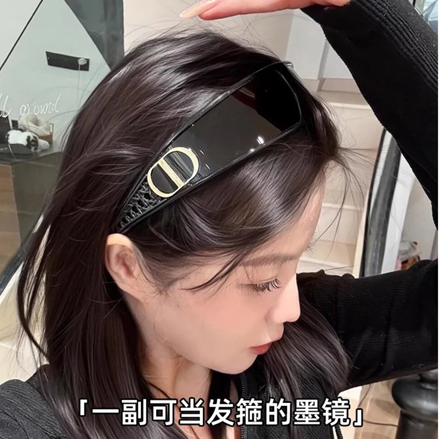 Wholesale Futuristic hairband sunglasses women's high-end goles photo concave shape CD sunglasses UV protection M1U