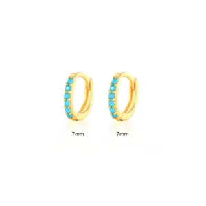 Yellow Gold-Turquoise 7mm