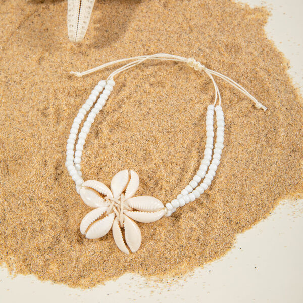 Wholesale Europe and the United States cross-border rice beads shell woven anklet bohemian beach beaded shell anklet