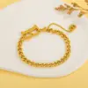 Wholesale PVD Coated Real Gold Plated 18K Gold Solid Color Titanium Steel Streetwear Waterproof Non Tarnish Titanium Steel Bracelets