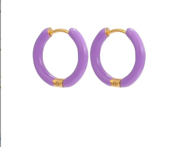 Fashion Round Stainless Steel Plating Earrings 1 Pair