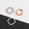 Wholesale Original Design Geometric Alloy Natural Stone Beaded Rings