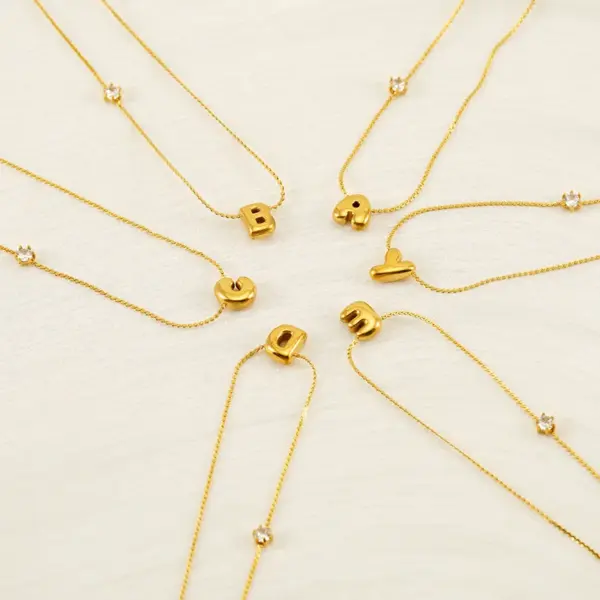 Wholesale Ion Plating (IP) 18K Gold Plated Letter 304 Stainless Steel Casual Romantic Waterproof Non Tarnish 304 Stainless Steel Necklace
