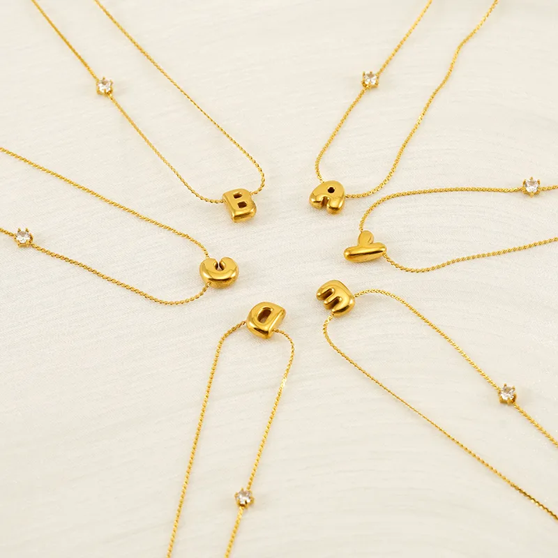 Wholesale Ion Plating (IP) 18K Gold Plated Letter 304 Stainless Steel Casual Romantic Waterproof Non Tarnish 304 Stainless Steel Necklace