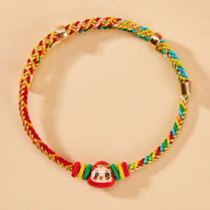 Gold silk color thread single red rice dumplings baby bracelet