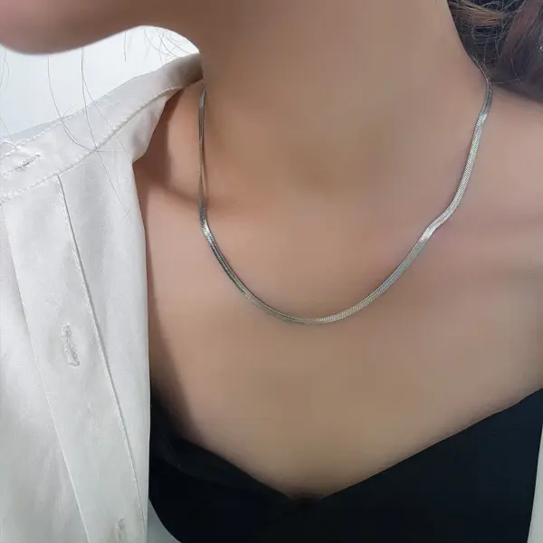 Wholesale Simple Style Geometric Titanium Steel Plating Necklace