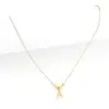 PVD Coated Real Gold Plated Letter 201 Stainless Steel 304 Elegant Simple Style Classic Waterproof Non Tarnish Pendant Necklace