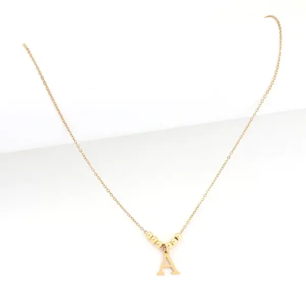 PVD Coated Real Gold Plated Letter 201 Stainless Steel 304 Elegant Simple Style Classic Waterproof Non Tarnish Pendant Necklace