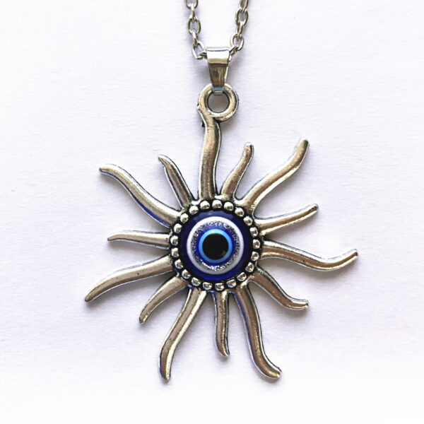 Wholesale Fashion Accessories Turkey Blue Eyes Evil Eye Pendant Alloy Moon Accessories Necklace Creative Personality Design