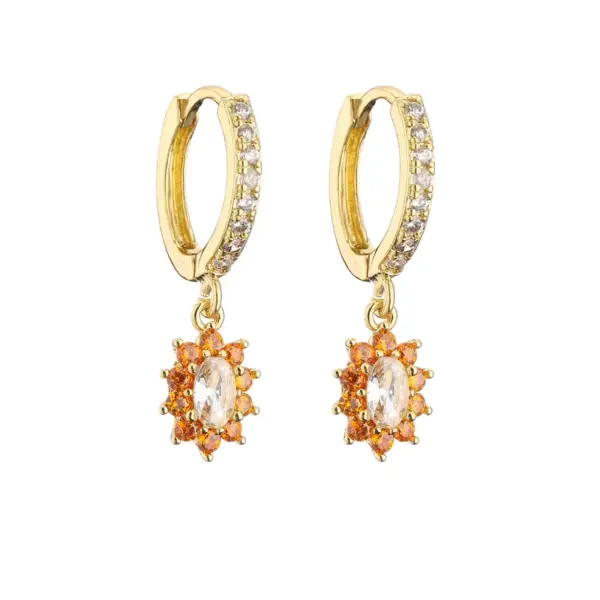 Cute Geometric Plating Copper Zircon Copper Earrings