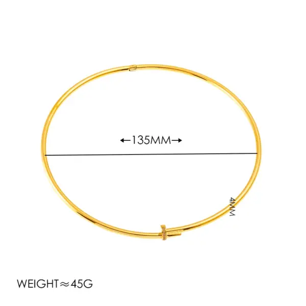 Wholesale 304 Stainless Steel Solid Color Ion Plating (IP) 18K Gold Plated Simple Style Classic Style Waterproof Non Tarnish Plating Choker