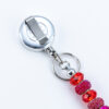 Wholesale DIY retractable card holder with beaded metal smooth pull tab