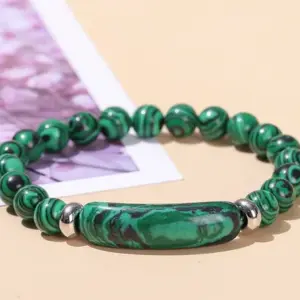 Malachite Bridge Bracelet / 8mm Long Tube 10 * 39mm