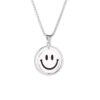 Wholesale Amazon Stainless Steel Rotating Smiley Sweater Necklace Hip-Hop European and American Long Style 2023 New Ins Jewelry Versatile