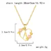 201 Stainless Steel Letter Heart Shape Flower Rack Plated KC Golden Plated Fairy Style Elegant Sweet Asymmetrical Enamel Lip Chain Gold Pendant Necklace