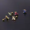 Copper Artificial Gemstones Ear Cartilage Rings & Studs Insect Waterproof Non Tarnish Surgical Steel Women'S