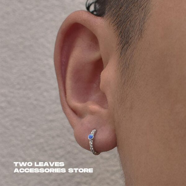 Wholesale Same style earrings double ring plain ring new popular niche design high-grade earrings men's elegant all-match fashion earrings