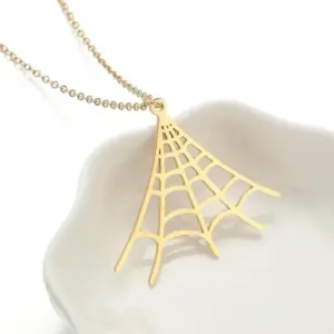 Spider Web Necklace / Gold