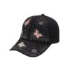 Wholesale New Hat, Comfortable and Breathable Linen Baseball Cap, Butterfly Diamond-Encrusted Outdoor Sunshade and Sun Protection Sun Hat, Peaked Cap for Women