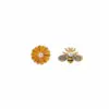 Wholesale Cute Flower Bee Alloy Inlay Artificial Pearls Rhinestone Ear Studs